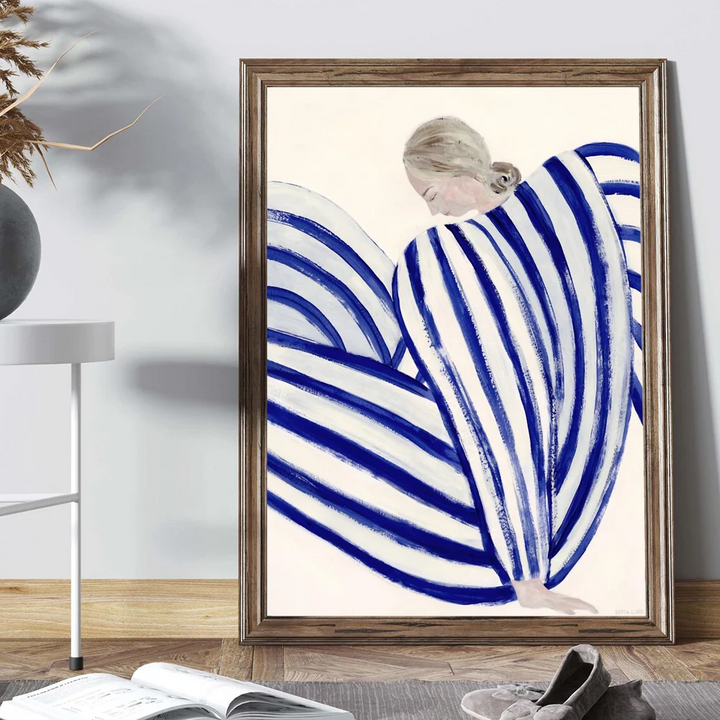 Abstract Line Geometry Curve Girl Posters Modern Classic Vintage Poster Wall Art Retro Canvas Ptint Painting Living Room Decor