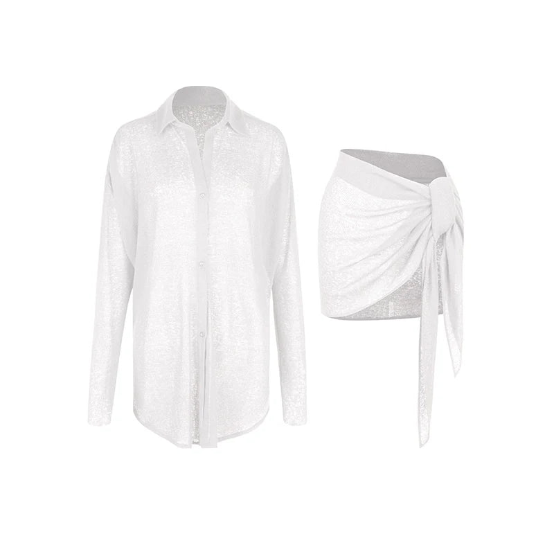Sexy Latin Dance Dresses For Women White Black Long Sleeve Loose Shirt Skirt Training Clothes Samba Rumba Salsa Wear DNV21093