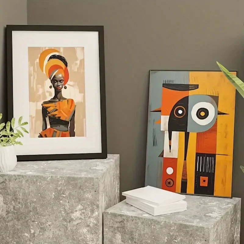 3pcs Abstract Ethnic Posters  African Wall Art Set Afro Bohemian Canvas Painting Decor Black Woman Art Bedroom Living Room Decor